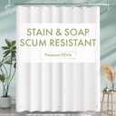 AmazerBath Shower Curtain Liner, 72x72 Plastic White Shower Curtain Liner, Cute Waterproof PEVA Shower Curtains, Lightweight Shower Curtains for Bathroom with Magnets and 12 Grommet Holes