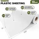 White Crawl Space Vapor Barrier, 10 Mil Vapor Barrier, 10' x 100', Heavy Duty Polyethylene Film, Thick Plastic Sheeting, Plastic Drop Cloth Covering for Crawlspace, Basement, White