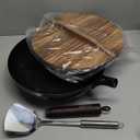 Souped Up Recipes 13.4 Inch Carbon Steel Wok For Electric, Induction and Gas Stoves (Lid, Spatula and User Guide Video Included)