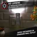 Energizer Auto-On LED Flashlights Rechargeable (3-Pack) for Home Power Failure, Plug in LED Flashlight for Power Outage, Night Light, Hurricane Preparedness (Gray)