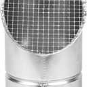 Repa Market 4 Inch Galvanized Steel Outlet Duct End Cap with Mesh - Round Outdoor Air Exhaust Duct Cover - Bird Guard Vent Covers  Angled Air Extract Vent Guard - Industrial Dryer Outside Vent Cover