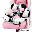 MOONBEEKI Cat Paw Cushion Chair Comfy Kawaii Plush Seat Cushions Shape Lazy Pillow for Gamer Chair 28"x 24" Cozy Floor Cute Seat Kawaii for Girl Gift, Dining Room Bedroom Decorate (Milk Cow)