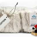 Fluffy Natural Cotton Stuffing  1 lb Bag  Soft, Fluffy & Raw Cotton Fiber Fill for Pillow Stuffing, Plush Toys, DIY Crafts & Quilts  Eco-Friendly, Unprocessed & Chemical