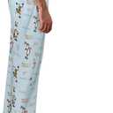 Mens Pajama Pants Soft Lightweight Lounge Sleep Pants, PJ Bottoms with Two Pockets (Blue, L)