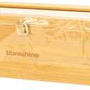 18 Inch Commercial Plastic Wrap Dispenser with Cutter & Roller - Heavy Duty 3000ft Film & 1000ft Foil Holder - Fits Butcher, Freezer, Kraft Paper for Restaurant Kitchen Food Service (Bamboo)