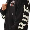 True Religion Men's TR Flag Relaxed Zip Up Hoodie Casual Full Zip Graphic Sweatshirt (Black, S)