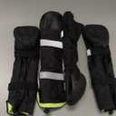 4 PCS Dog Boots Waterproof Dog Shoes with Reflective, Anti-Slip Pet Paw Protectors for Snowy, Rainy and Hot Pavement, Black, Medium (#3)