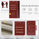 Wallet Case for iPhone 15 Series, RFID Blocking Credit Card Holder, PU Leather Folio Flip Kickstand Protective Shockproof Cover for Apple 15 Series (Brown, iPhone 15 Pro Max - 6.7")