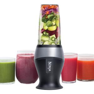 Ninja Fit Compact Personal Blender, Portable Blender for-Smoothies, Shakes, Food Prep, and Frozen Blending, 700-Watt Base, (2) 16-oz. Cups and Spout Lids, Black QB3001SS