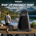 Pop Up Privacy Tent with Mesh Bottom Portable Camping Shower & Changing Tent, Outdoor Dressing Room, Toilet Stall & Privacy Shelter for Beach, RV, Tailgating & Travel, Black, 6.2' x 3.3'