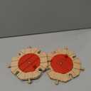 Syhood 2 Pcs Wooden Train Track Expansion Packs Wooden Train Accessories 8 Way Wood Track Turntables Compatible with Most Tracks Brick Bridge for Toys Christmas Favor