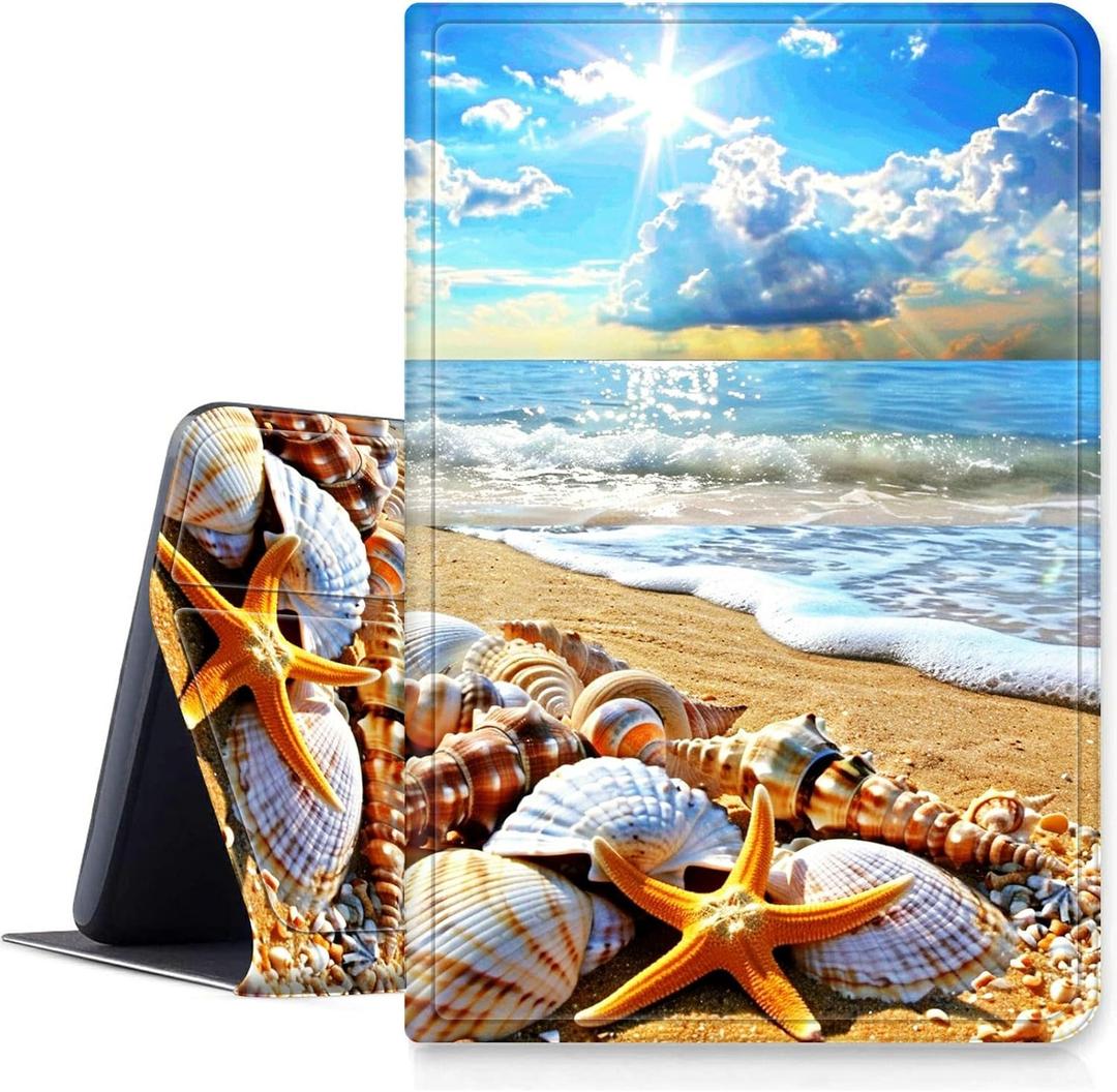 DIGTIALLL Case for Amazon Kindle Fire HD 8 Tablet (8th / 7th / 6th Generation - 2018, 2017 and 2016 Release) PU Leather Smart Protective Cover with Auto Sleep/Wake,Sunny Golden Beach
