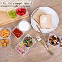 2 x 20 sets Reusable Snack Containers 2 Compartment Condiment Container With Lids Snackle Box Container Portion Control for Refrigeration Sauce,Outdoor Takeaway,Travel