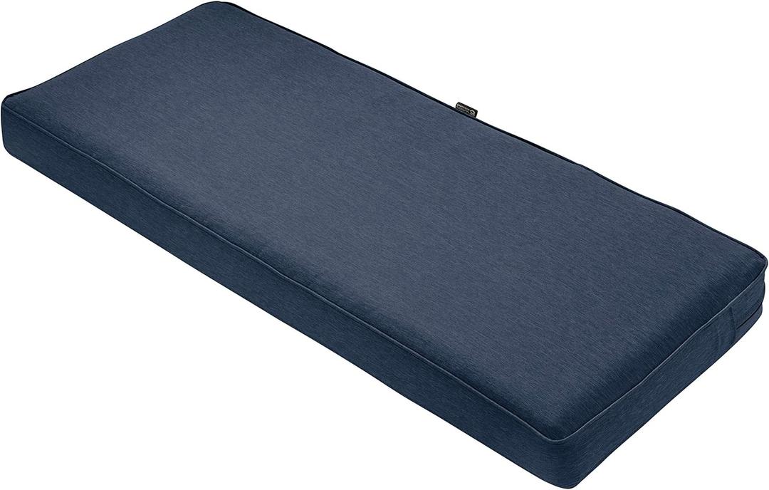 Classic Accessories 62-045-INDIGO-EC Montlake FadeSafe Water-Repellent 59 x 18 x 3 Inch Outdoor Bench Cushion, Heather Indigo
