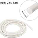 2 x uxcell Silicone Foam Seal Weather Strip 6mm 2m 6.5ft Sponge Rubber Cord Solid White