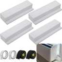 moonoom 4 Pack Air Conditioner Foam Block, Window AC Side Foam Block Kit with Foam Strip and Tape, Insulated Foam Panel for U-Shaped AC Units Prevent Air Leakage Summer Winter (White)