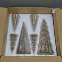 Set of 6 Mercury Glass Christmas Tree with Lights 13.8inch 7.87inch 5.9inch Small Christmas Table Centerpieces Tabletop Mantle Decorations LED Mini Silver Christmas Tree Holiday Indoor Decor