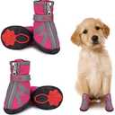 Dog Shoes for Small Dogs Winter Snow Dog Booties Open with Zips and Rugged Anti-Slip Sole Paw - Reflective Hiking Pet Dog Boots - Protectors Comfortable Suitable for Medium Dogs