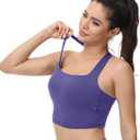 Romansong Strappy Yoga Sports Bras for Women Padded Criss-Cross Back Tank Tops XL