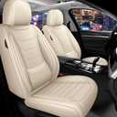 Car Seat Cover Full Set for Lexus RX350 Seat Covers 2007-2025, Nappa Leather Waterproof Seat Covers for Cars, Airbag Compatible, Universal Automotive Seat Covers(Standard Front Row/Beige)