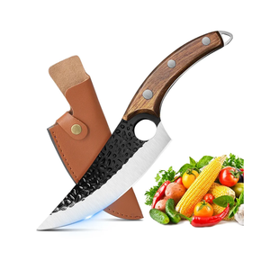 ZENG Butcher Knife Hand Forged Boning Knife with Sheath, Viking & Japanese Blades, High Carbon Steel, Kitchen & Camping