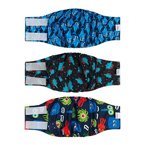 CuteBone Dog Belly Bands for Male Dogs Wraps Washable Doggie Diapers DM07M M(14"-17")