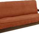 Blazing Needles Solid Microsuede Double Corded 8" to 9" Futon Cover, Full, Spice