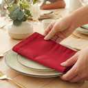 PurpleEssences Set of 12 Hemstitch Cloth Dinner Napkins 100% Cotton - Soft Durable Washable - Ideal for Wedding Spring Easter Summer - Perfect Everyday Use Table Linen 18x18 - Red