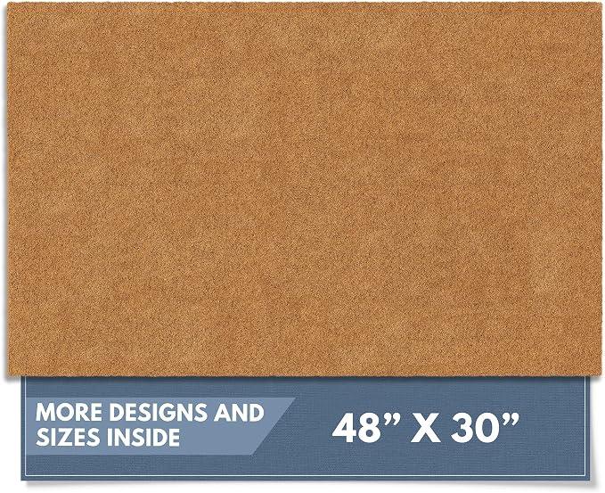 Barnyard Designs Natural Coco Coir Non-Slip Doormat (30x48, Plain Brown)