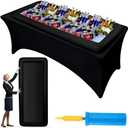 Halloscume Large Inflatable Serving Bar 72 x 30 x 5'' Inflatable Ice Serving Buffet Bar Inflatable Cooler Ice Buffet Salad Serving Trays with Drain Plug for Pool Outdoor Party Picnic(Black,1 Pack)