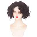 Women Cosplay Short Bob Curly Wigs Black Synthetic Wig for Costume Carnival Party