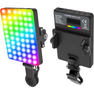 JYJZPB RGB Video Light with Front & Back Clip for Camera, Video Conference, Vlog, Selfie, Live Stream, Portable LED Camera Light Panel for Phone, iPhone, Android, iPad, Laptop