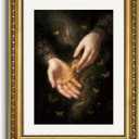 VIYYIEA Gold Framed Wall Art, Magic Hands Gothic Canvas Print Home Decor Vintage Art Painting Pictures Bathroom Wall Decor, Dark Academia Artwork for Living Room Bedroom Kitchen Office - 14L x 11W