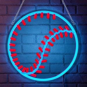 Baseball Neon Sign, Baseball Neon LED Wall Light Decor with USB Powered (6.5ft cable), Dimmable Sport Light Up Gifts Decor for 8-12 Boys, Man Cave, Kids Bedroom, Sport Fan