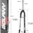 BOLANY Bike Rigid Suspension Forks 1-1/8" Threadless Straight Steerer Universal 26/27.5/29" Disc Brake 9mm QR MTB Front Forks Aluminum Alloy Super-Light Bike Forks