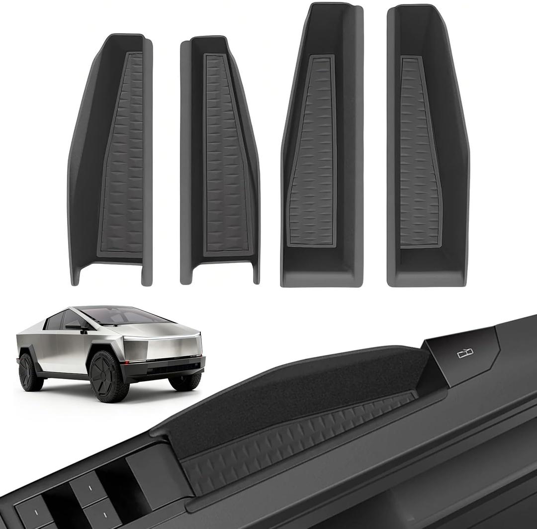 4 Door Handle Storage Box for Cybertruck Accessories, Compatible with Tesla Cybertruck 2025 2024, Inner Front&Rear Door Handle Storage Organizer, Interior Grab Tray Pocket ABS Plastic, 4 PCS