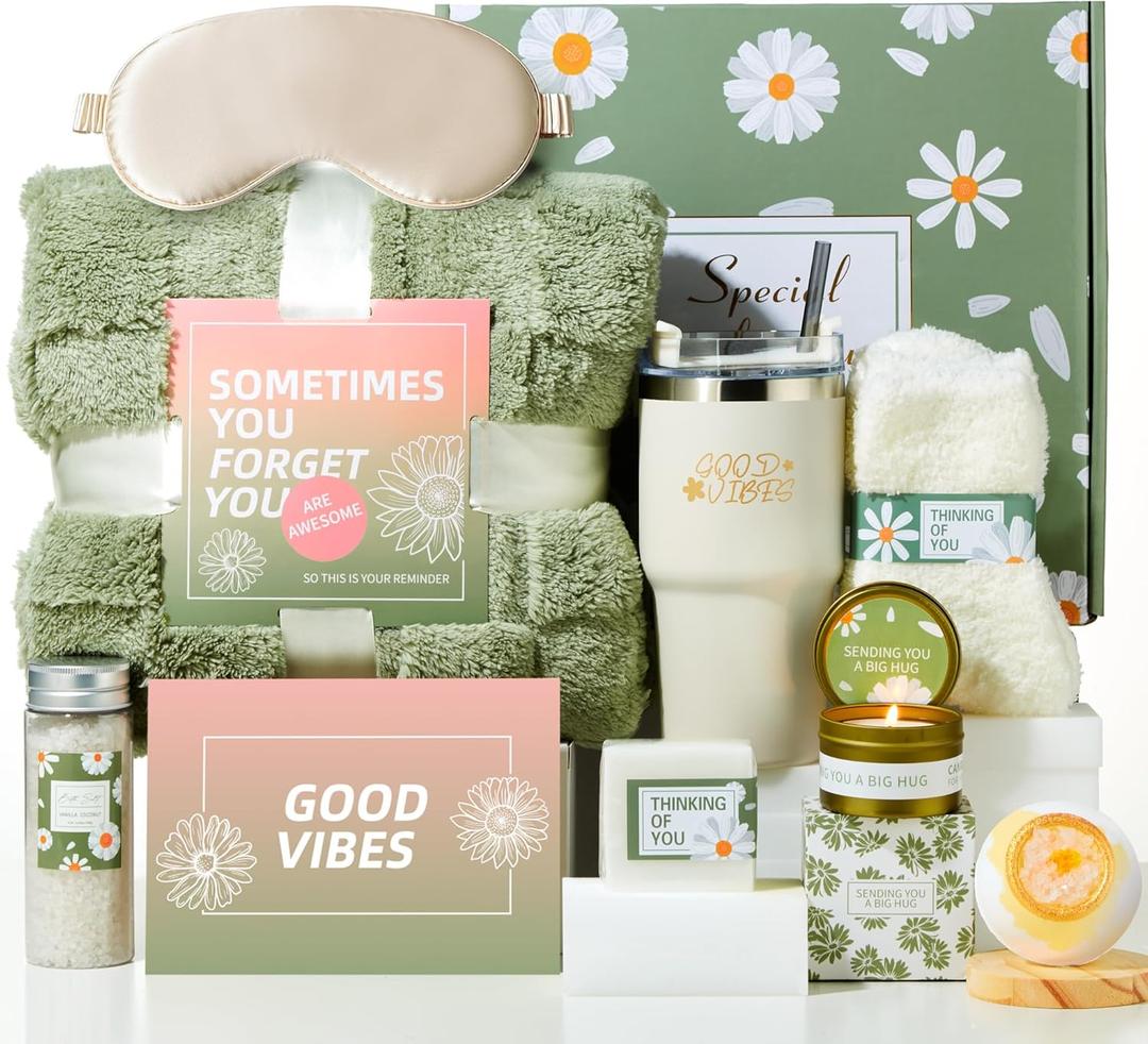 Product Image Care Package for Women Get Well Gift Baskets After Surgery Birthday Gifts for Women Self Care Gifts Relaxing Spa Gifts Thinking of You Gifts Blanket