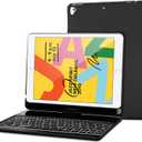 ProCase 360 Rotation Keyboard Case with 7 Colors Backlit for iPad 10.2" (2021 9th Gen/ 2020 8th Gen/ 2019 7th Gen), Protective Smart Cover with Wireless Keyboard for 10.2 iPad 9th/8th/7th -Black