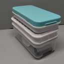 Ice Cube Tray, Ice Tray with Lid and Bin and Ice Scoop, Ice Cube Pop Out Tray, Ice Cube Trays for Freezer, Ice Cube Molds, BPA Free, Easy Release Stackble Spill-Resistant (Blue 3 Tier)