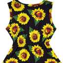 UNICOMIDEA 0-24 Months Baby Floral Romper Infant Playsuits Headband Jumpsuit Toddlers Outfits (Black)