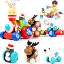 Marstone Baby Toys for 1 Year Old Boys and Girls Gifts, Train Car Set for Toddlers 1-2, Push Animal Car Toys for 12-18 Months, Learning Train Toy for Toddlers 1 2+ Yr Old Birthday Xmas Gift