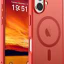 SUPFINE Magnetic for iPhone 17 Case (Compatible with MagSafe)(Military Grade Drop Protection) Translucent Matte Shockproof with Anti-Fingerprint Phone Cover 2025,Red
