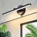 15.75" Plug in/Hardwired Bathroom Vanity Light Fixtures Modern Black Vanity Lights Over Mirror,3000k Warm Light 12w Eye-Friendly Wall Lamps for Bedroom,Acrylic Picture Light Led Light Bar