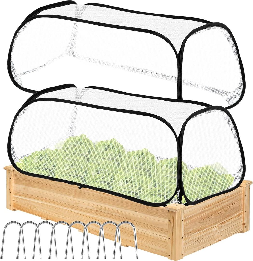 Garden Covers for Raised Beds, Garden Row Plants Cover Accelerator, Freeze Protection Greenhouse Cover for Raised Garden Beds Protecting Seedlings Fruits Vegetable Rows