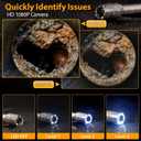 Sewer Camera 100FT/30M Pipe Inspection Borescope Endoscope Camera with Light 6 LEDs 5" IPS Screen 17MM Plumbing Snake 5000 Mah Battery,1080P High-Definition Industrial Sewer Camera