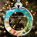 Ocean Wedding Gifts for Couples 2026 - First Christmas Married Ornament 2026 Crystal Glass, Wedding Gift Ideas for Newlywed Mr and Mrs, Bridal Shower Gifts for Bride-03