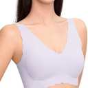 Ubras Deep V Seamless Bras for Women Scalloped Wireless Bralette Comfortable Soft Everyday Sleep Bras Smart, Size: Small