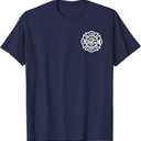 Fire Department Logo Uniform Fireman Symbol Firefighter Gear T-Shirt, Navy Blue, 2XL