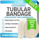JJ CARE Tubular Bandage, 3.5 x 12 Yards Stockinette Tubing for Ankles and Knees, Tubi Grip Size E Reusable Elastic Bandage Sleeve, Compression Tubes for Knees and Calf, Rubber Latex w/Cotton