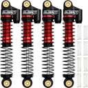 GLOBACT 52mm Aluminum Front & Rear Shocks for 1/24 Axial SCX24 Bronco/JLU CRC/Deadbolt/Gladiator /C10 Upgrade Accessories (4PCS Black Red)